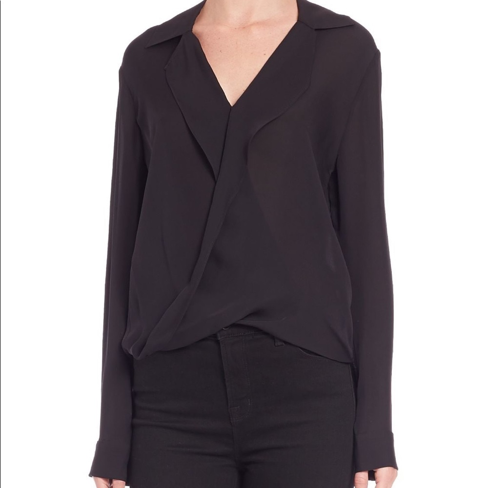L’agence NWT Silk Crossfront Blouse